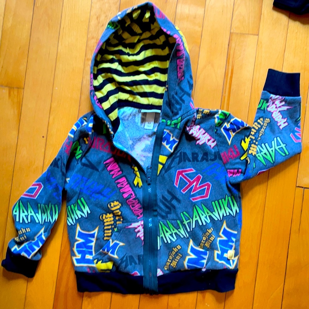 Rare! Harajuku Mini zip up hoodie! 5t